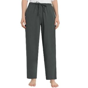 Latuza Petite Casual Cotton Drawstring Lounge Pajama Pants - Dark Gray; XLP